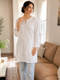White Embroidered Kurti